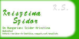 krisztina szidor business card